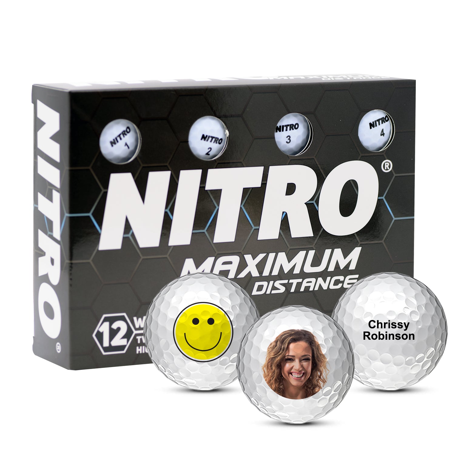 Custom Nitro Maximum Distance Golf Balls
