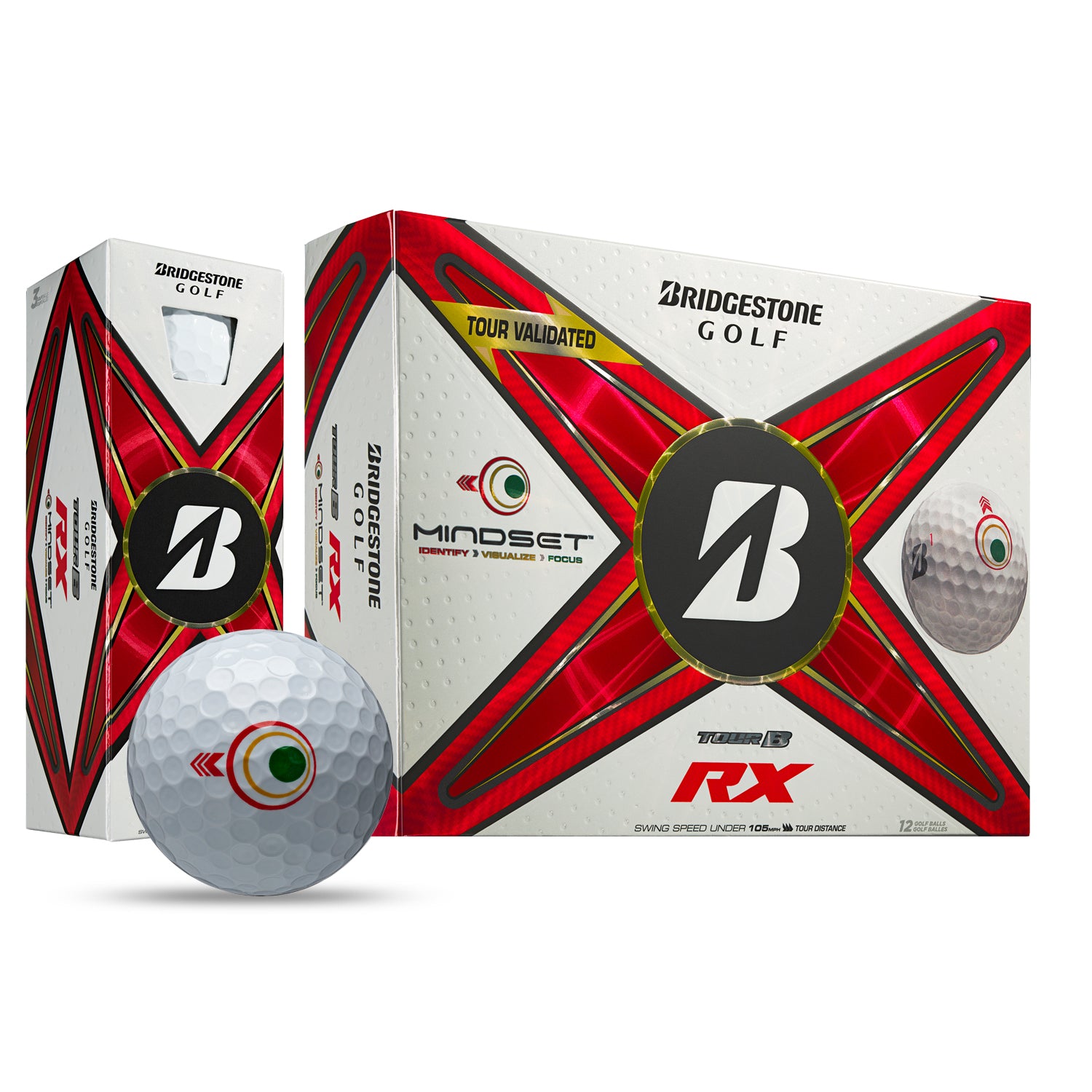 Bridgestone Tour B RX Mindset Golf Balls One Dozen