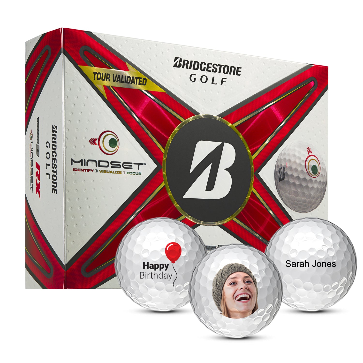 Custom Bridgestone Tour B RX MindSet Golf Balls