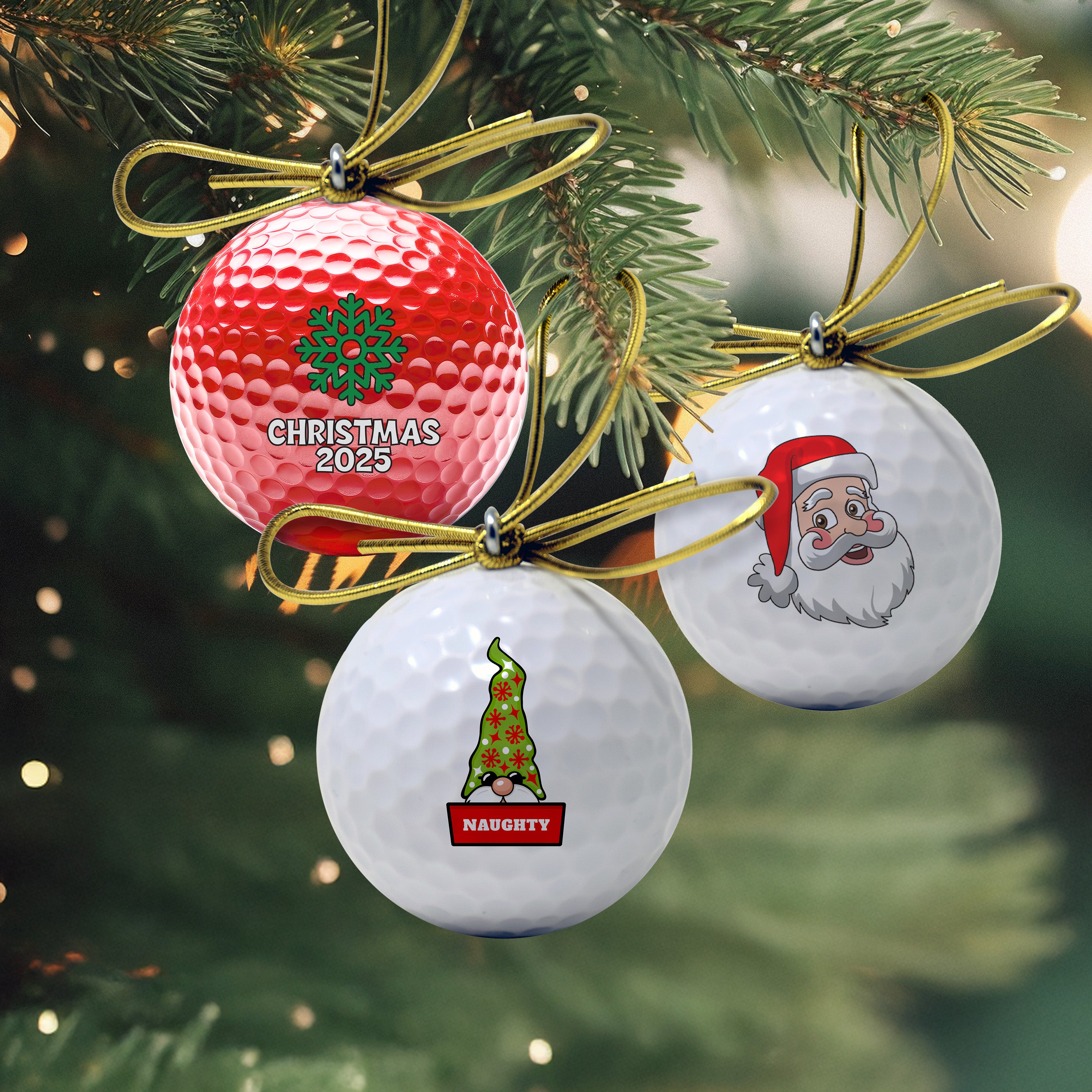 Christmas Golf Ball Ornament