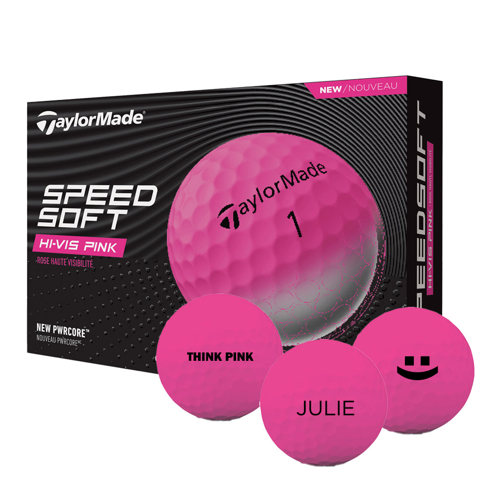 Custom TaylorMade SpeedSoft Pink Golf Balls