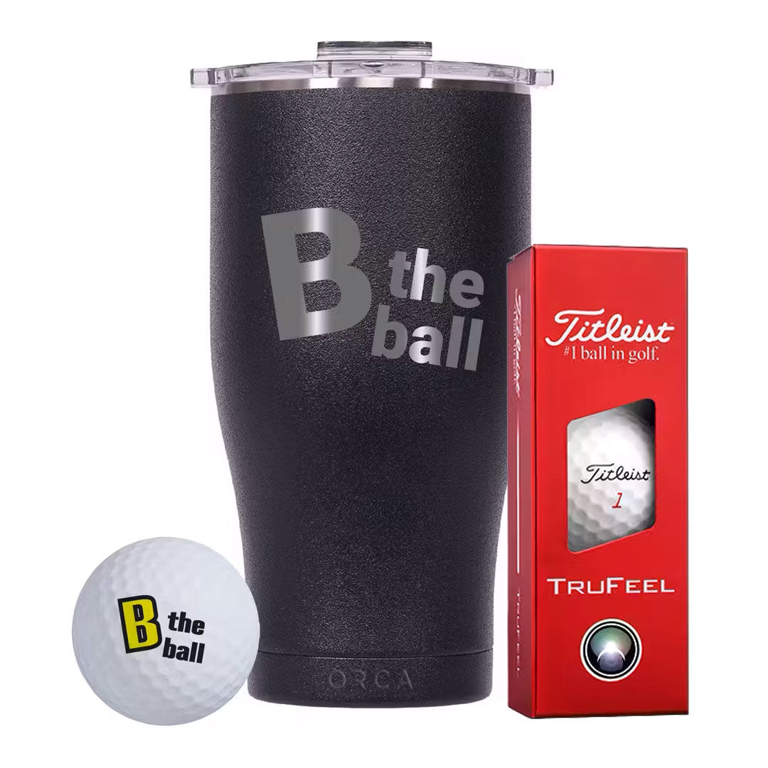 27 Oz Orca Chaser W/Sleeve of Titleist TruFeel Laser Engraved