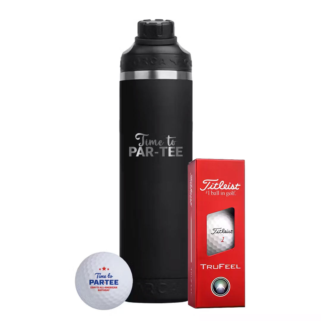 22 Oz Orca Hydra W/Sleeve of Titleist TruFeel Laser Engraved