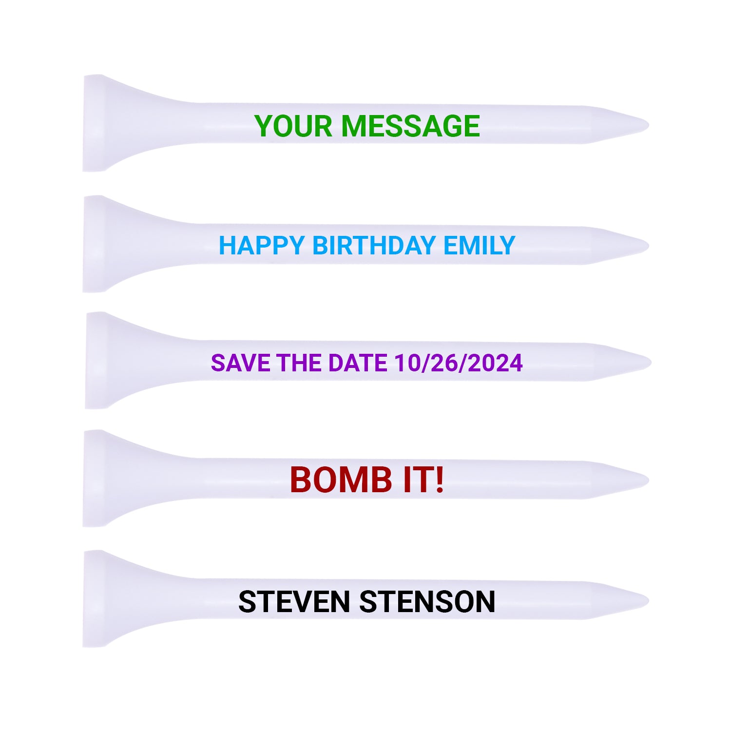 Bulk White Plastic Golf Tees - 1,000 PACK