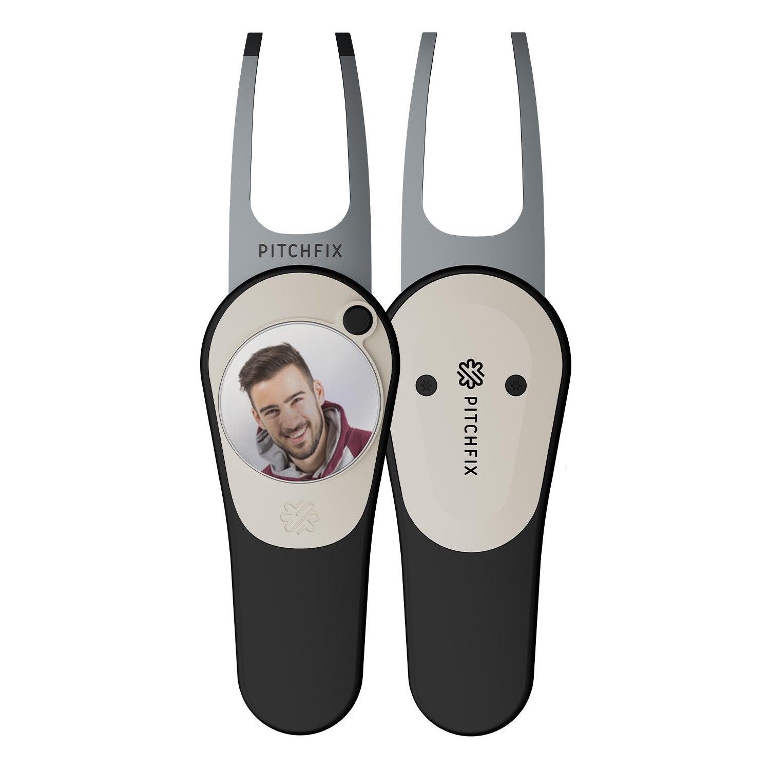 Pitchfix Icon Divot Tool with Custom Ball Marker (Black)