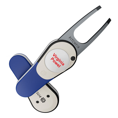 Pitchfix Icon Divot Tool with Custom Ball Marker (Blue)