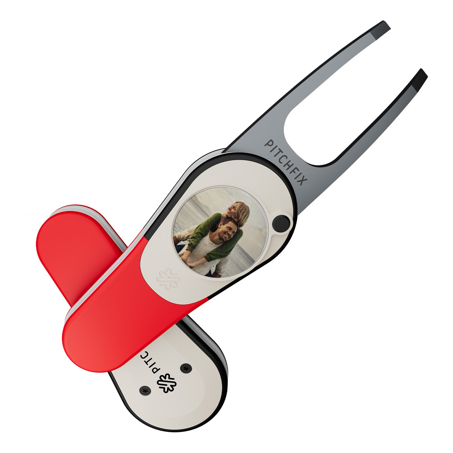 Pitchfix Icon Divot Tool with Custom Ball Marker (Red)