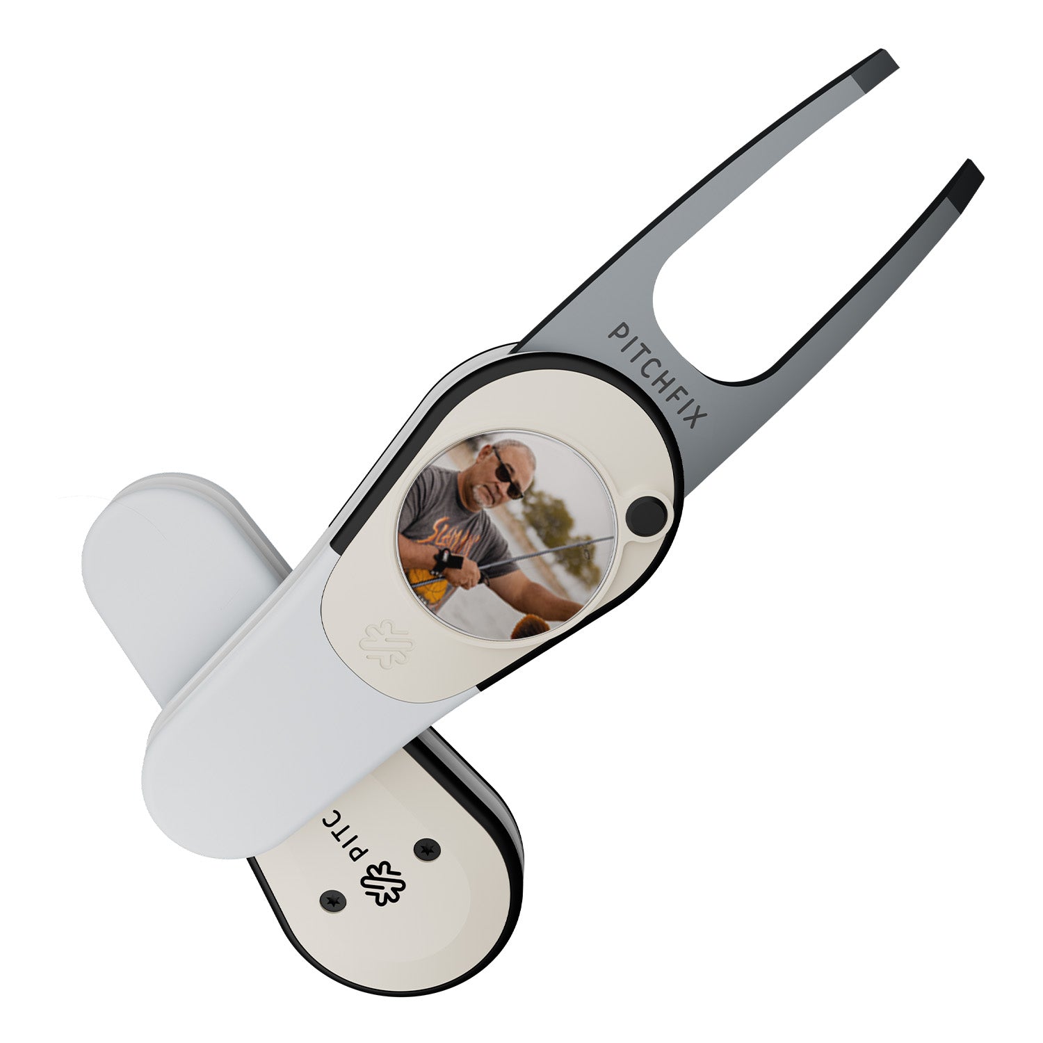 Pitchfix Icon Divot Tool with Custom Ball Marker (White)