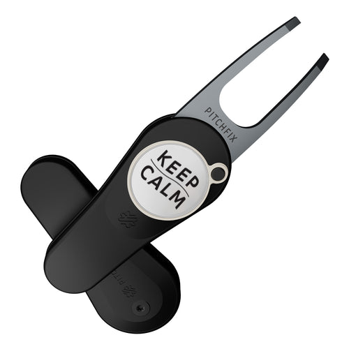 Pitchfix Original Divot Tool with Custom Ball Marker (Black)