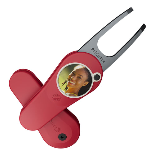 Pitchfix Original Divot Tool with Custom Ball Marker (Red)