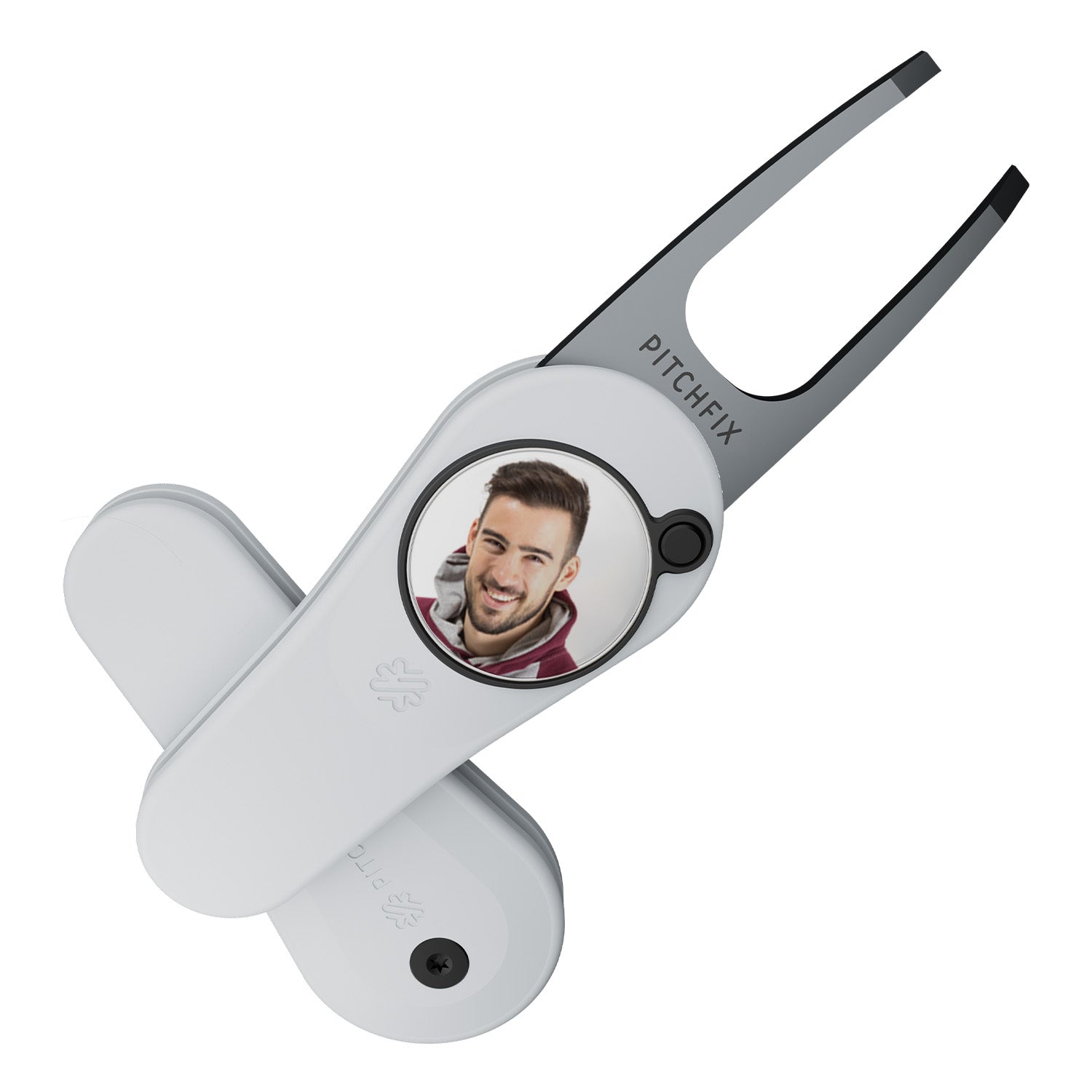 Pitchfix Original Divot Tool with Custom Ball Marker (White)