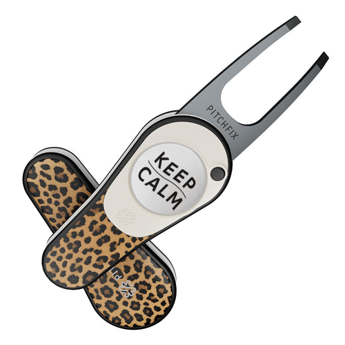 Pitchfix Ultima Divot Tool with Custom Ball Marker (Leopard)