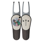 Pitchfix Woodie Divot Tool with Custom Ball Marker (Black Ash)