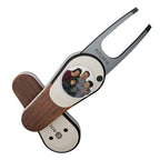 Pitchfix Woodie Divot Tool with Custom Ball Marker (Walnut)