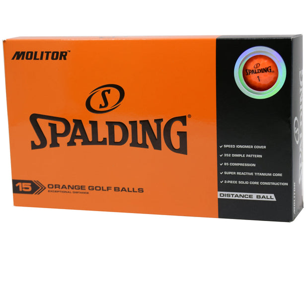 Spalding Molitor Orange Golf Balls - 15 BALL PACK - LOGO OVERRUN