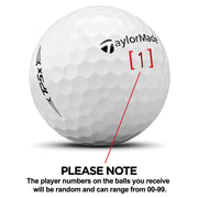 TaylorMade TP5x Player Numbered Golf Balls - LOGO OVERRUN