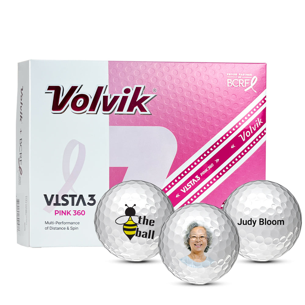 Custom Volvik Vista3 Pink 360 BCRF Golf Balls