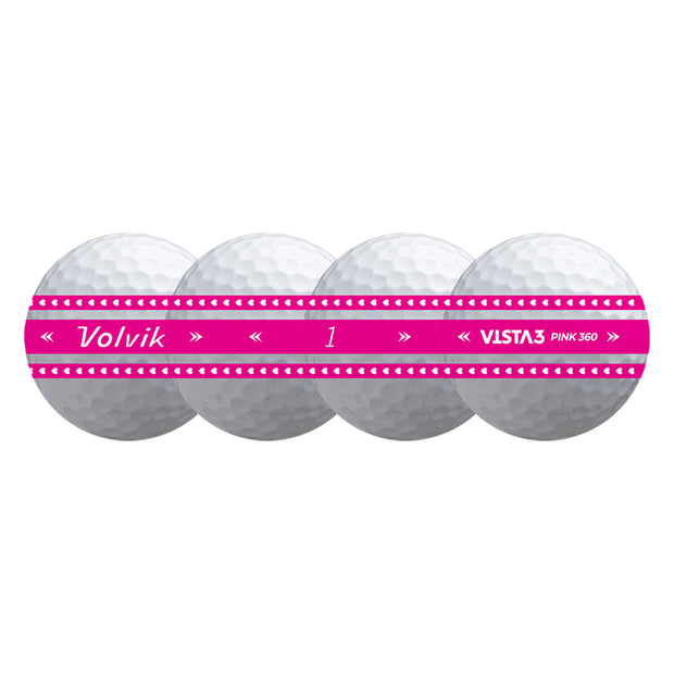 Volvik Vista3 Pink 360 BCRF Golf Balls