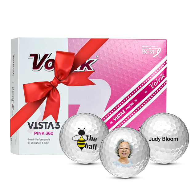 Volvik Vista3 Pink 360 BCRF Golf Balls