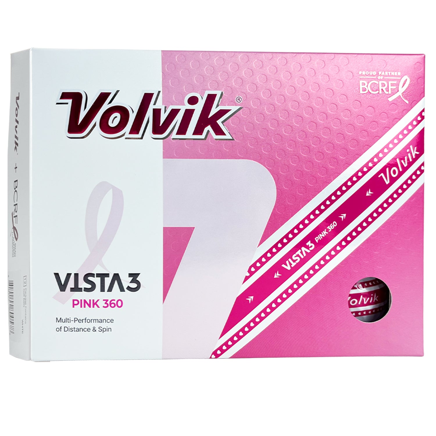 Custom Volvik Vista3 Pink 360 BCRF Golf Balls
