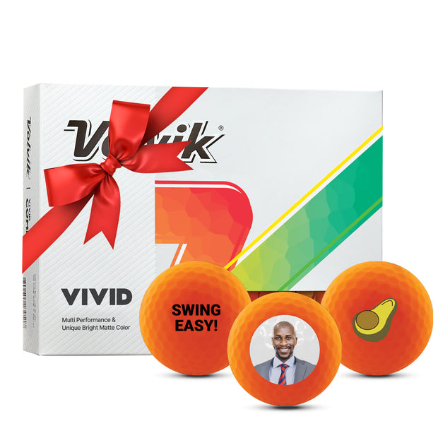 Custom Volvik Vivid Orange Golf Ball One Dozen