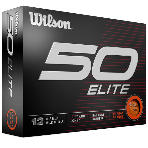 Custom Wilson 50 Elite Orange Golf Balls One Dozen