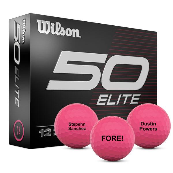 Custom Wilson 50 Elite Pink Golf Balls | MyCustomGolfBall