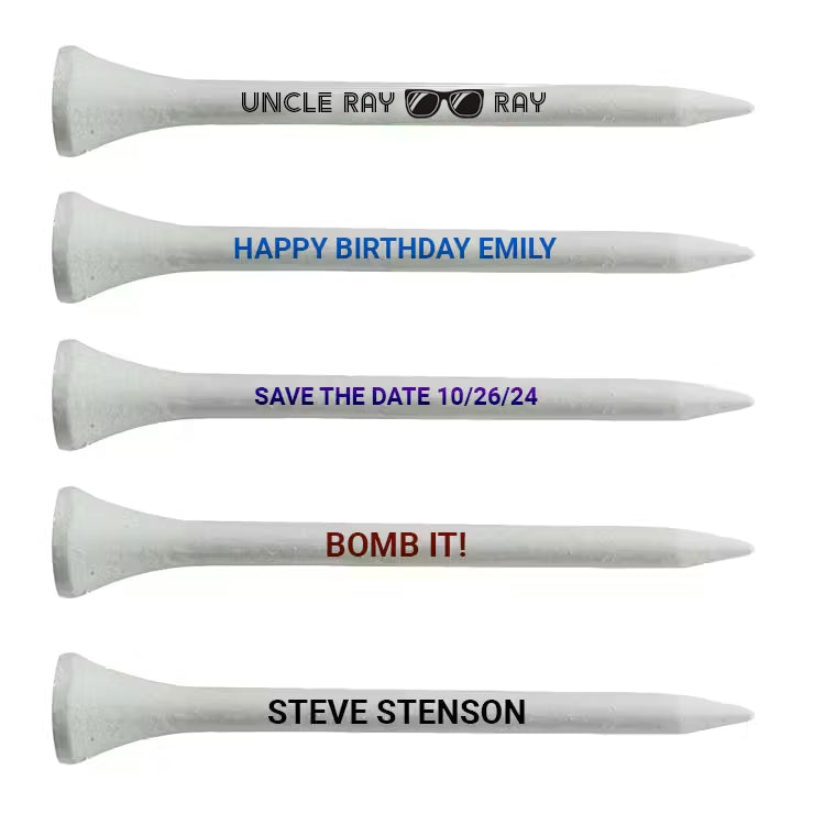 Bulk White Wood Golf Tees - 1,000 PACK