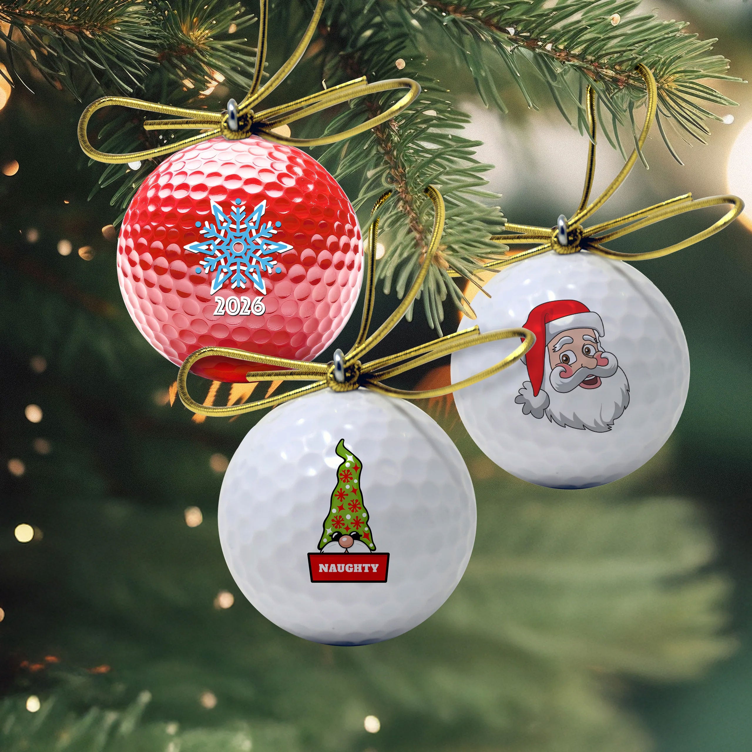 Christmas Golf Ball Ornament