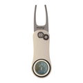 White/Blue Pitchfix Hybrid 2.0 Divot Tool