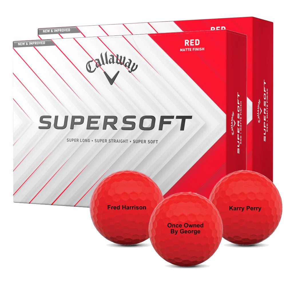 Custom Callaway Supersoft Red Golf Balls 2 Dozen