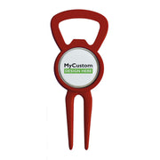 Divot Tool Bottle Opener Red