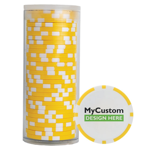30 Yellow Poker Chips in Tube