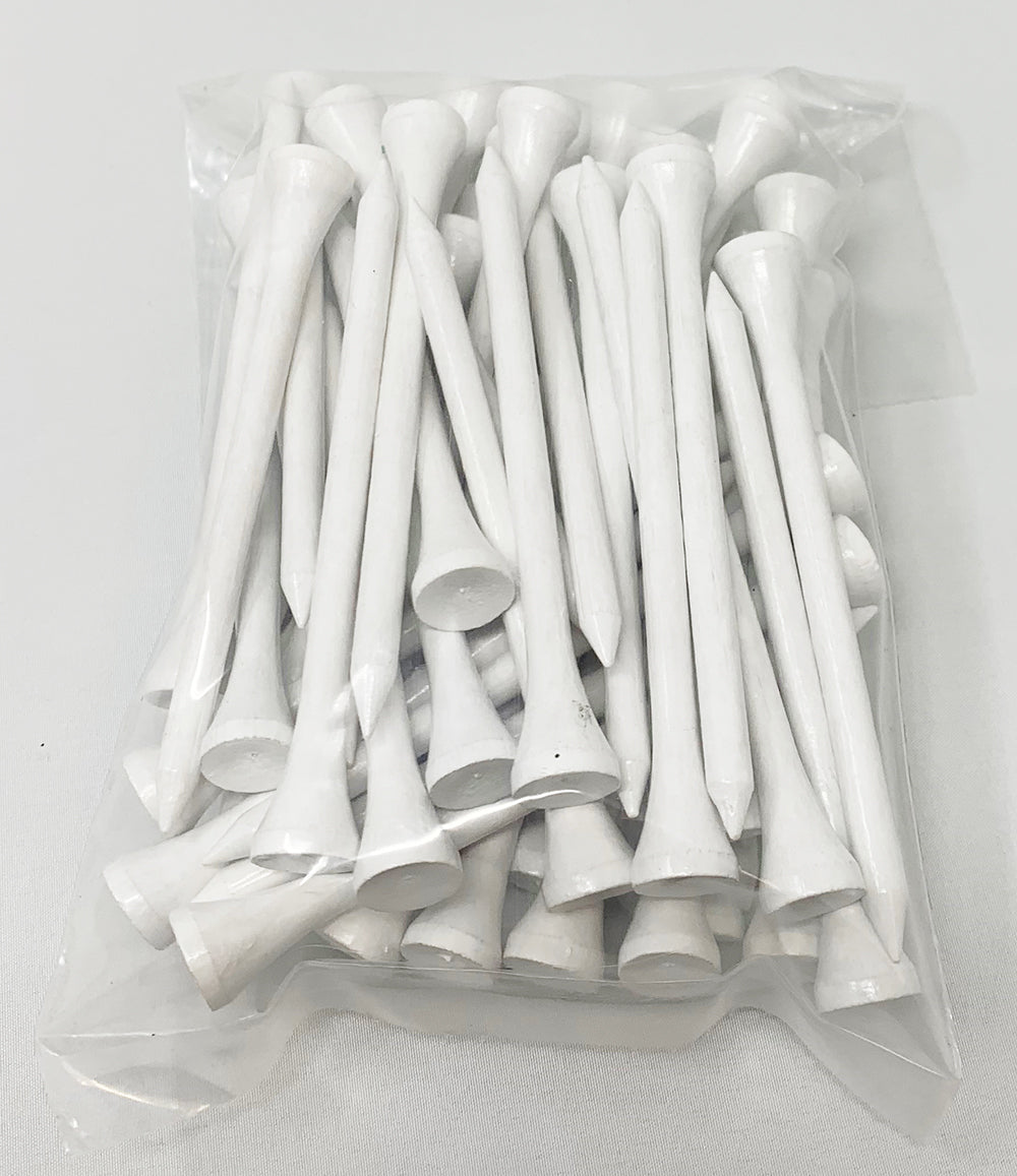 White Wood 3-1/4" Golf Tees - 50 PACK