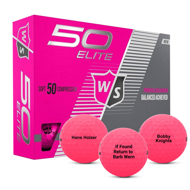 Wilson Staff 50 Elite Pink Golf Balls One Dozen